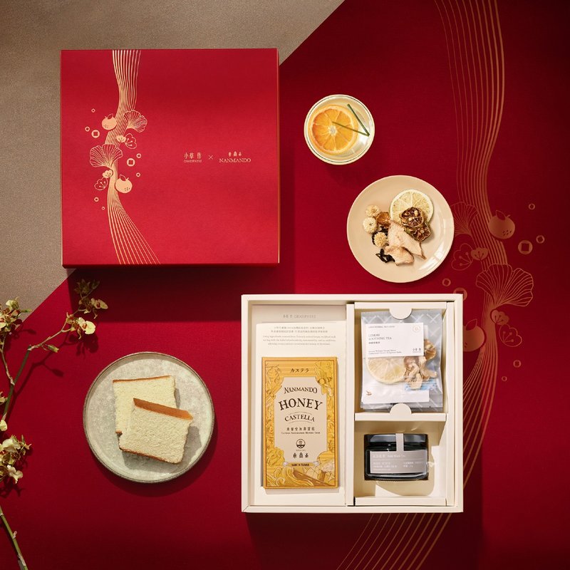 [Xiao Cao Zuo × Nanman Tang] Pure Sweet Gift 2025 New Year Gift Box New Year Gift Early Bird Discount - ชา - อาหารสด สีแดง