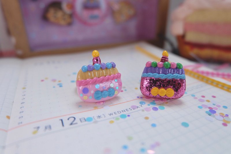 【my birthday girl】Happy birthday cake ring for you - แหวนทั่วไป - วัสดุอื่นๆ หลากหลายสี