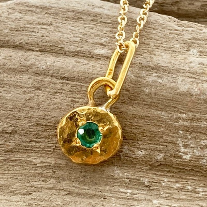 K22＋K24純金◇エメラルド◇ペンダントトップ K24 Emerald Pendant Top - 項鍊 - 其他金屬 