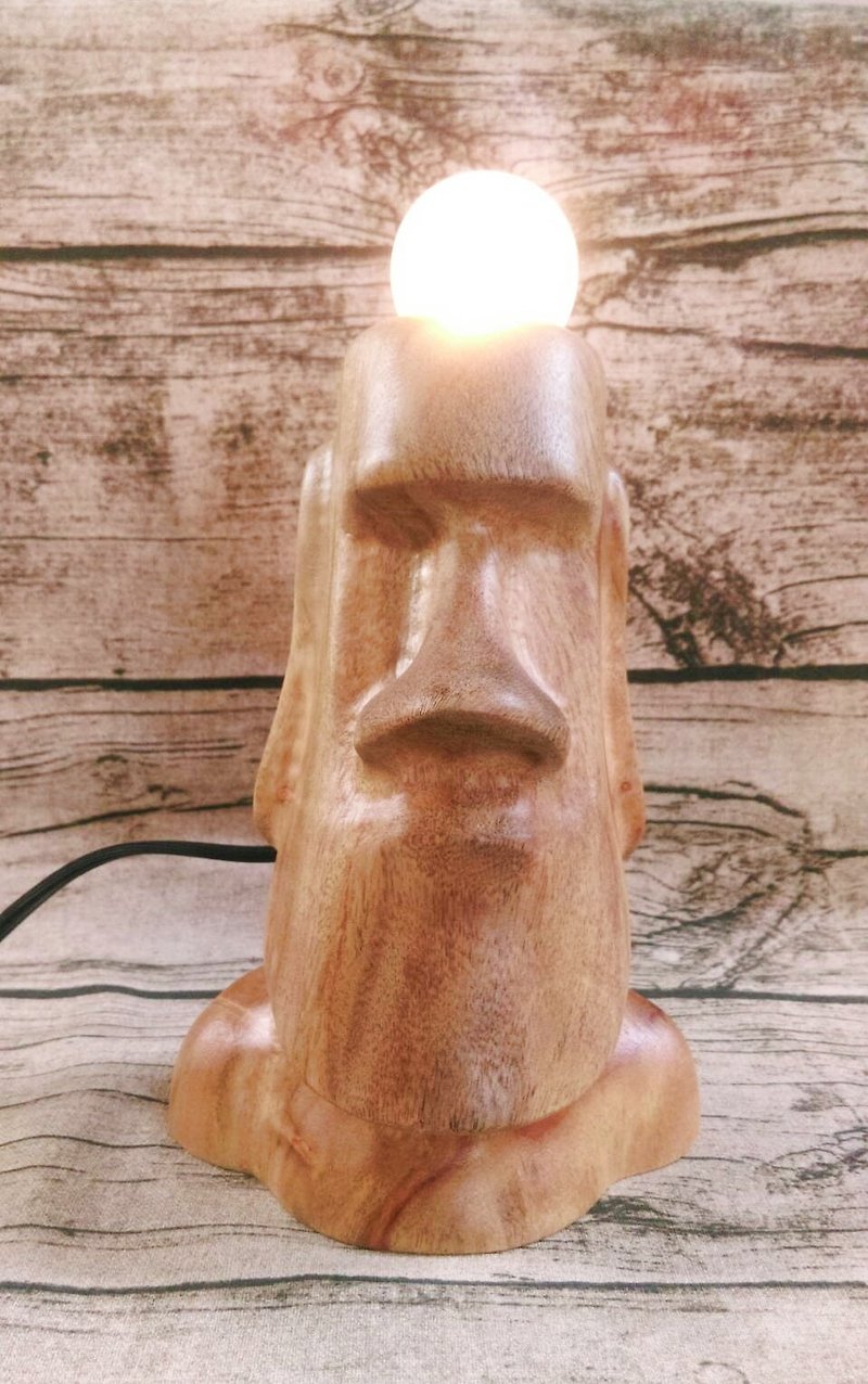 Log wood for Moai lighting - โคมไฟ - ไม้ สีนำ้ตาล