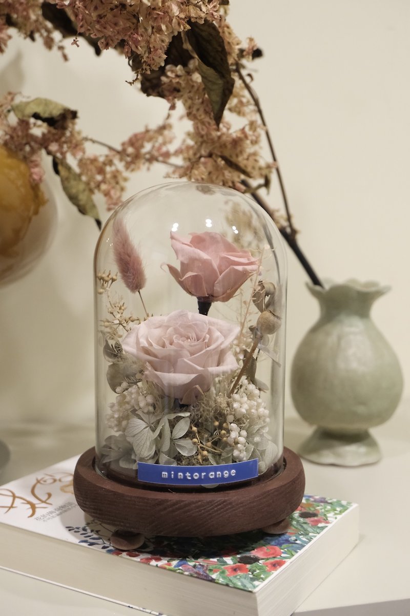 [Eternal flower glass night light] Gentle pink - Dried Flowers & Bouquets - Plants & Flowers Pink