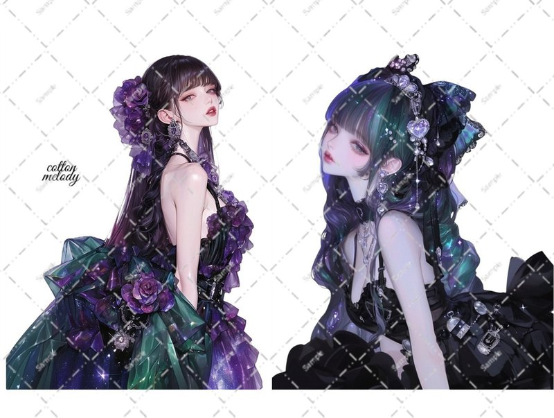 original sticker no.5682 人物ステッカー オリジナルステッカー 人物ステッカー 女の子ステッカー オリジナル人物ステッカー - 貼紙 - 紙 