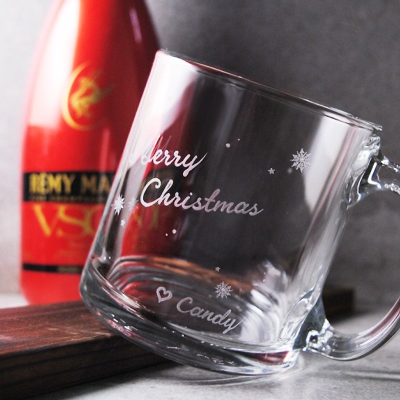 350cc耶誕禮物【雪季Xmas咖啡杯】聖誕節Merry Christmas馬克杯 - 咖啡杯 - 玻璃 紅色