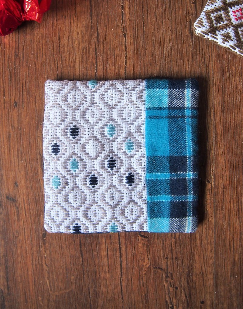 Kogin Embroidery Coaster (British style) - Coasters - Thread Blue