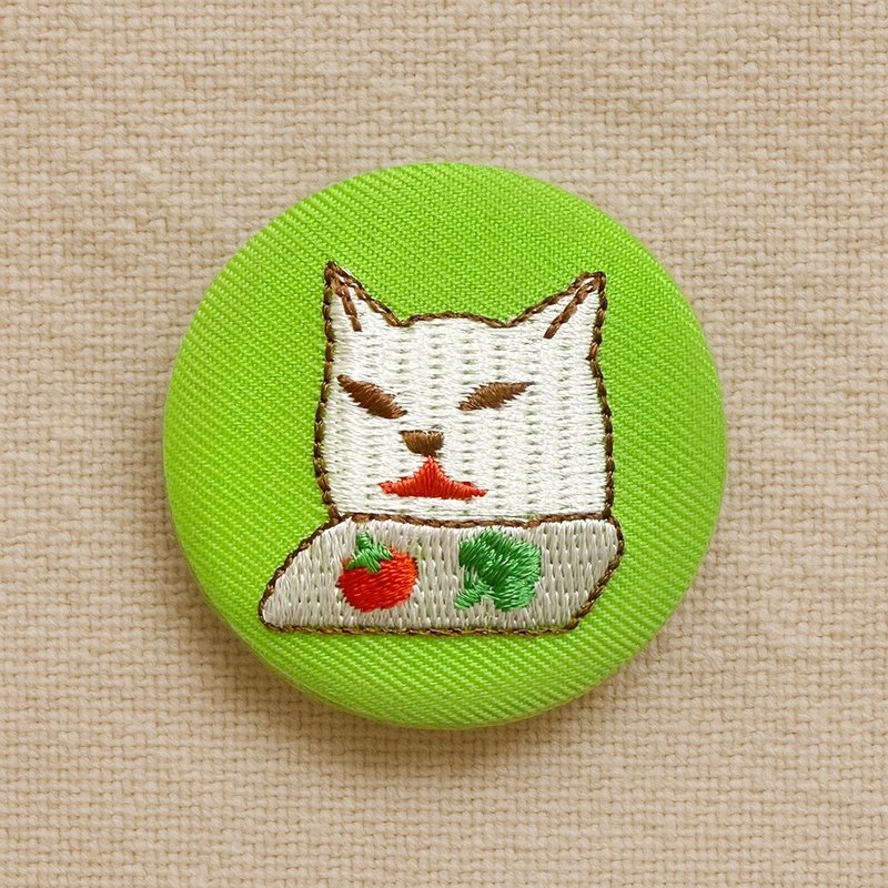 【迷因貓貓系列】討厭菜菜貓 | 刺繡徽章 - 胸針 - 繡線 多色