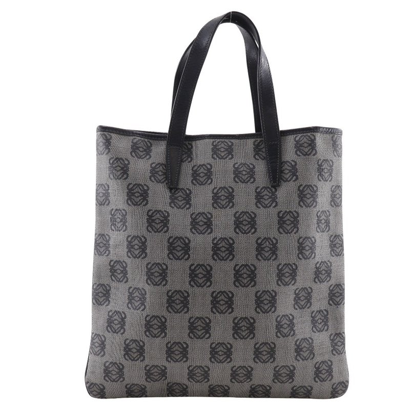 【日本直送】ロエベ LOEWE アナグラム ハンドバッグ トートバッグ PVC×レザー グレー/黒 ユニセックス【中古】 - 手提包/手提袋 - 塑膠 灰色