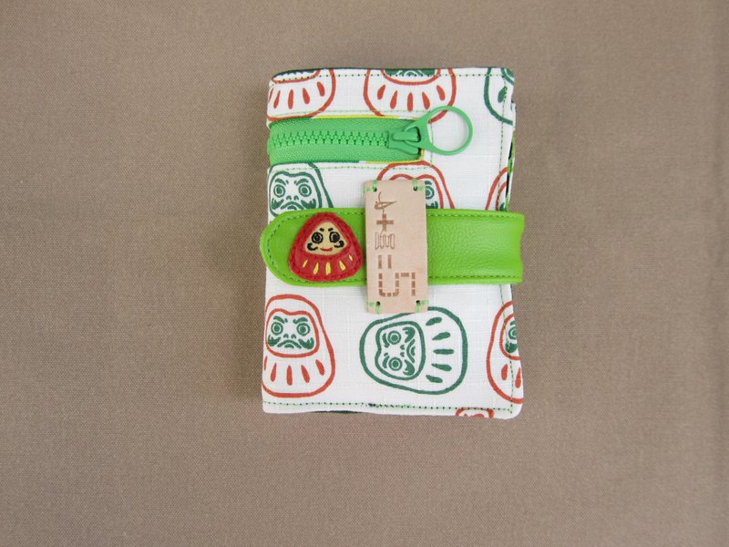 *1 + 1 = 5 / Japan Green impression - Damo Bu short clip* - Wallets - Cotton & Hemp Green