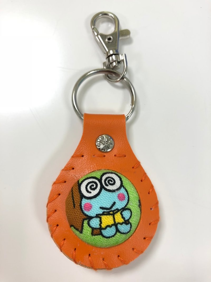 Confused little frog monkey playing with double buckle key ring - Keychains - Other Materials 