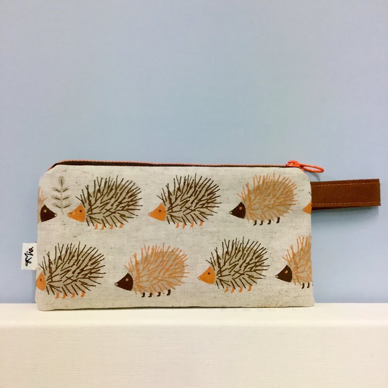 Hedgehog rowing line - mobile phone bag / pencil case / wallet / universal bag - Pencil Cases - Cotton & Hemp 
