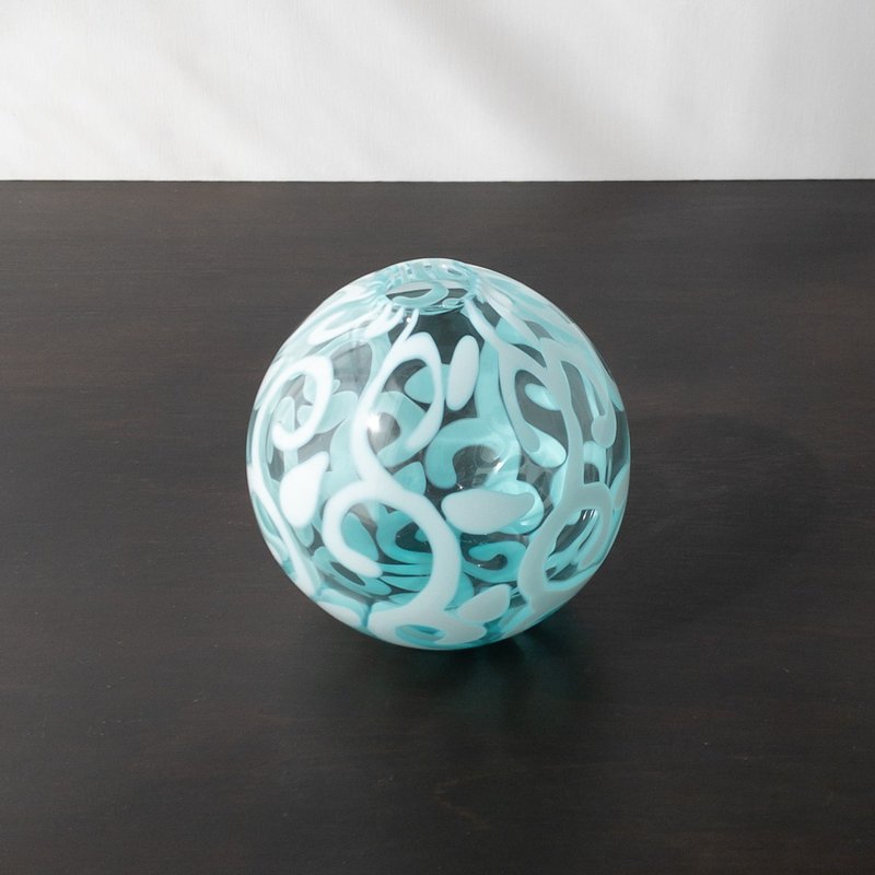 Blown Glass Flower Vase Arabesque Ball - Pottery & Ceramics - Glass 