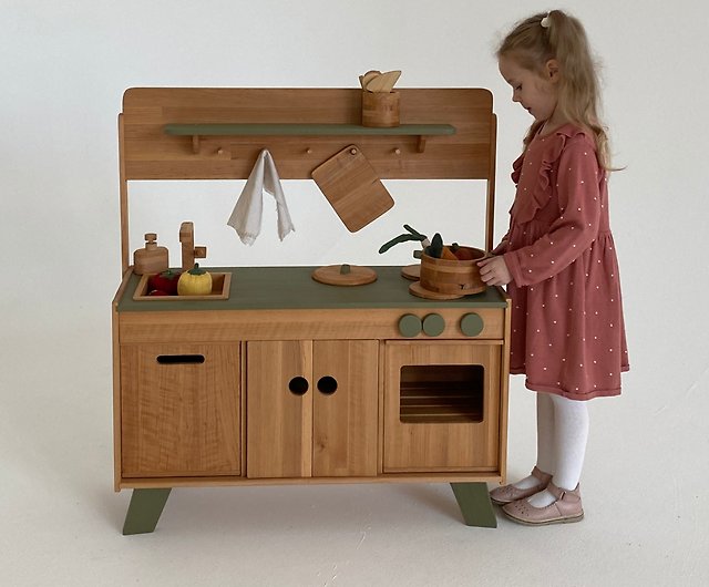 Handmade Wooden Kitchen Set - Wooden Kitchen Toys - With Grater