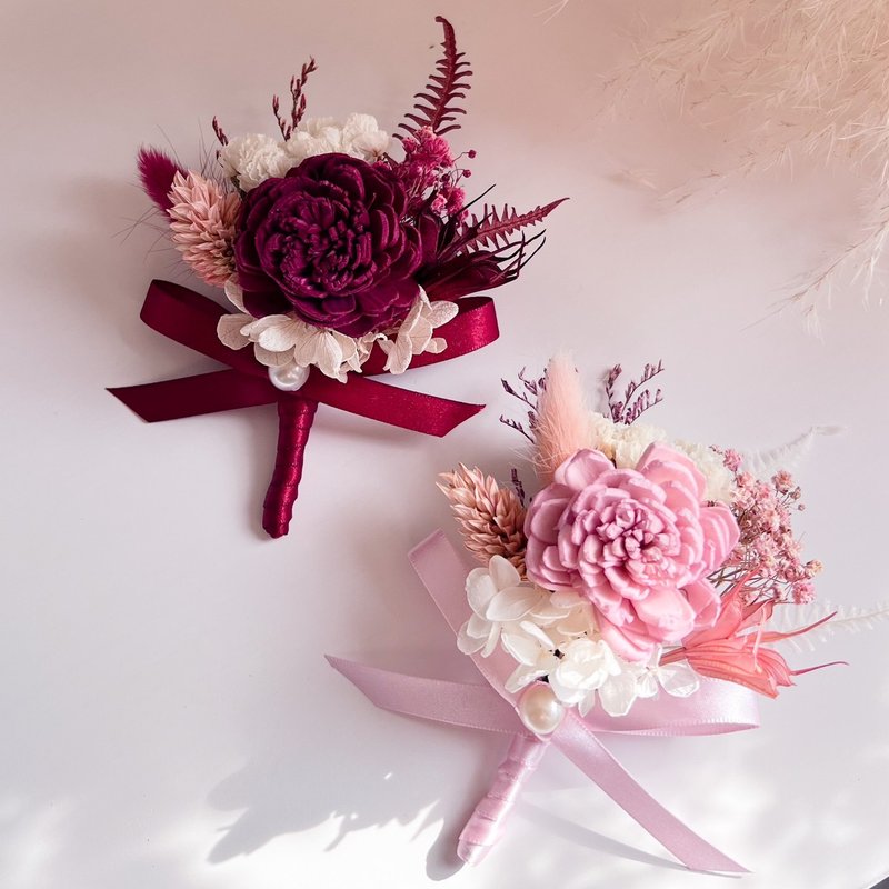 Classic wedding corsage wedding corsage l groom officiate reception - Brooches - Plants & Flowers 