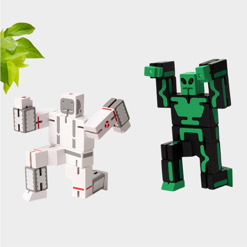 Cubebot 酷比太空好朋友組合【限定款】木製變形積木機器益智玩具 - 公仔/玩偶 - 木頭 