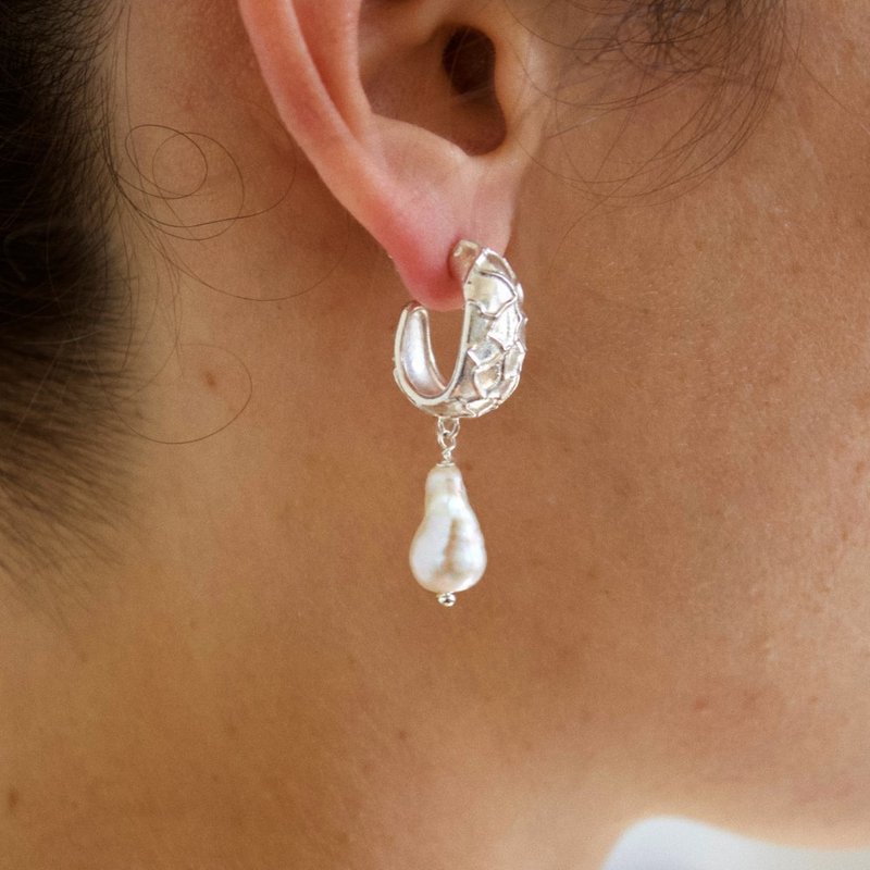 BOUCLES LA LAGUNE ARGENT earrings silver - ต่างหู - ไข่มุก 