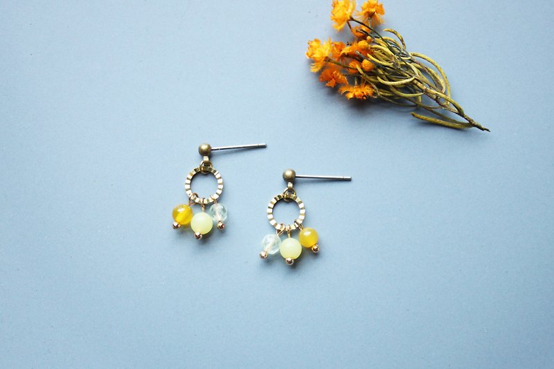 Point - earring  clip-on earring - Earrings & Clip-ons - Stone Yellow
