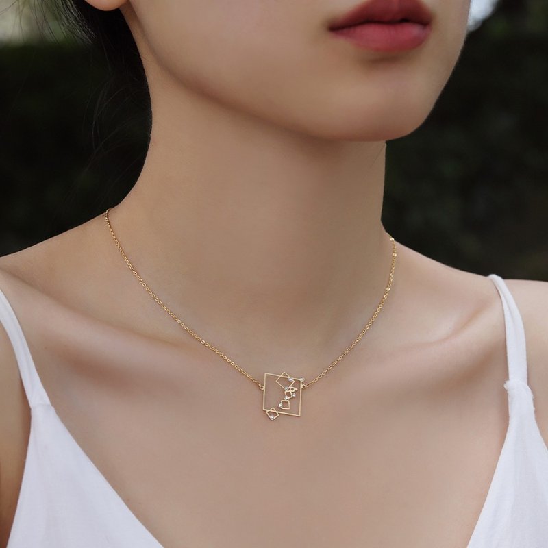 Constellation Necklace | Taurus | Clavicle Chain | 18K Gold Plated Titanium - สร้อยคอ - สแตนเลส สีทอง