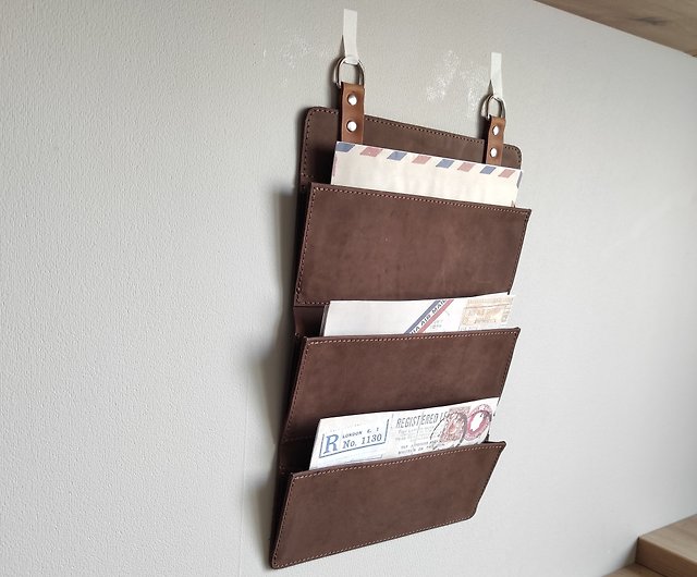 Medium Leather Wall Pocket Organizer