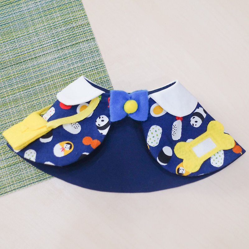 Spot Limited*Japan Kindergarten Pet Shawl S*Panda Sushi - Clothing & Accessories - Cotton & Hemp Blue