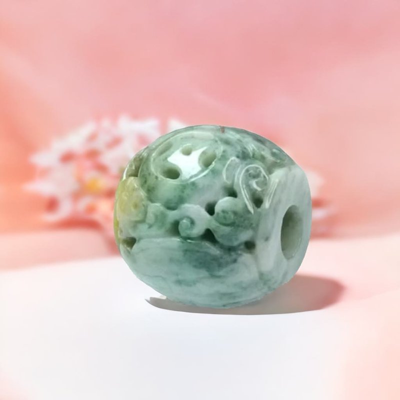 【萬事亨通】老三彩翡翠雕花路路通 | 天然緬甸A貨翡翠 | 送禮 - 吊飾/掛飾 - 玉石 多色