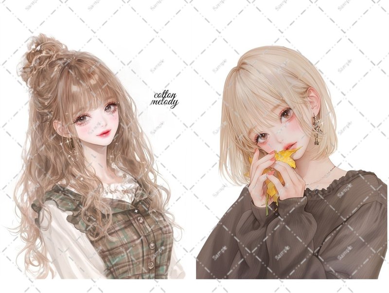 original sticker no.6613 人物ステッカー オリジナルステッカー 人物ステッカー 女の子ステッカー オリジナル人物ステッカー - 貼紙 - 紙 