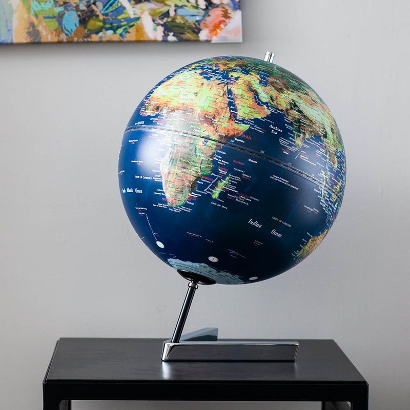 #Limited time to big discount SkyGlobe 12-inch satellite ball lithium battery V-base globe - Items for Display - Plastic Blue