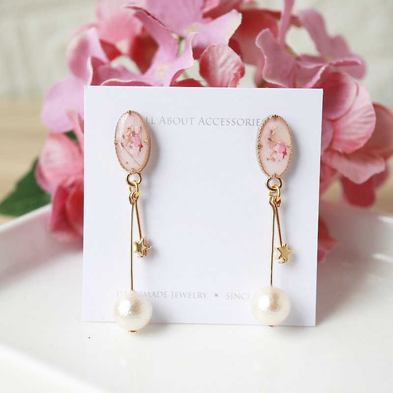 Preserved Flower Series-Sakura Limited Earrings - Earrings & Clip-ons - Other Materials Pink