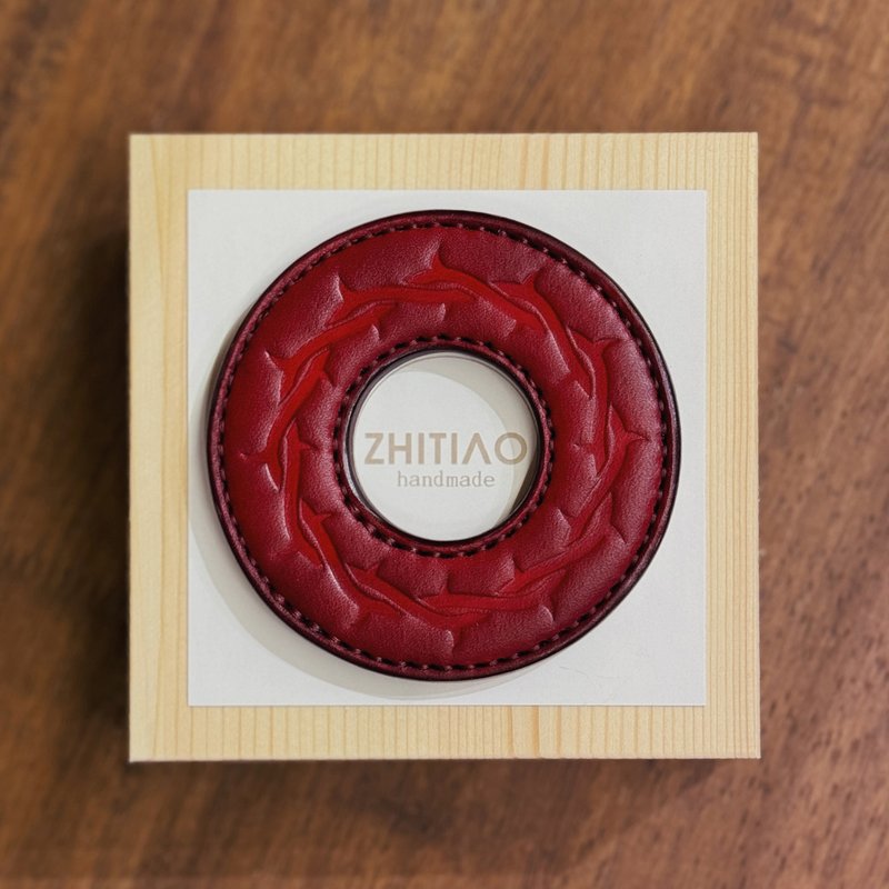 原創手工製作牛皮劍道刀鐔 披荊斬棘 紅色 劍鍔 Tsuba - 運動配件 - 真皮 紅色