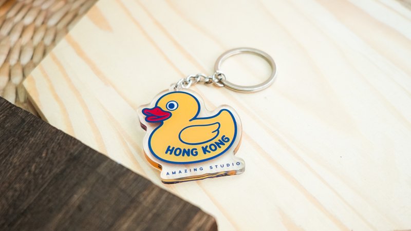 【香港橡皮鴨】 鎖匙扣丨Amazing Studio - 鑰匙圈/鑰匙包 - 塑膠 紅色