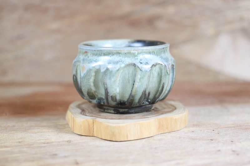 【送禮好物】柴燒落灰 齒輪紋厚身茶杯 名家葉敏祥手工作 - 茶壺/茶杯/茶具 - 陶 
