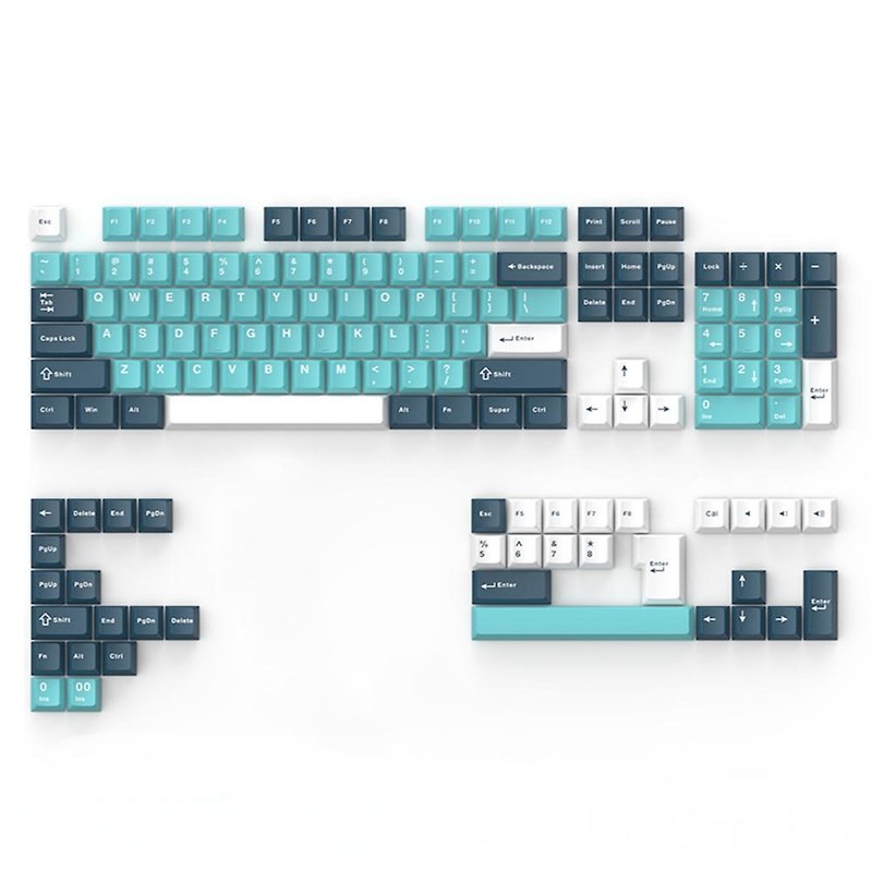浸染果凍布丁 彩虹PBT雙色機械鍵盤鍵帽 育陽藍 - 電腦配件 - 其他材質 藍色