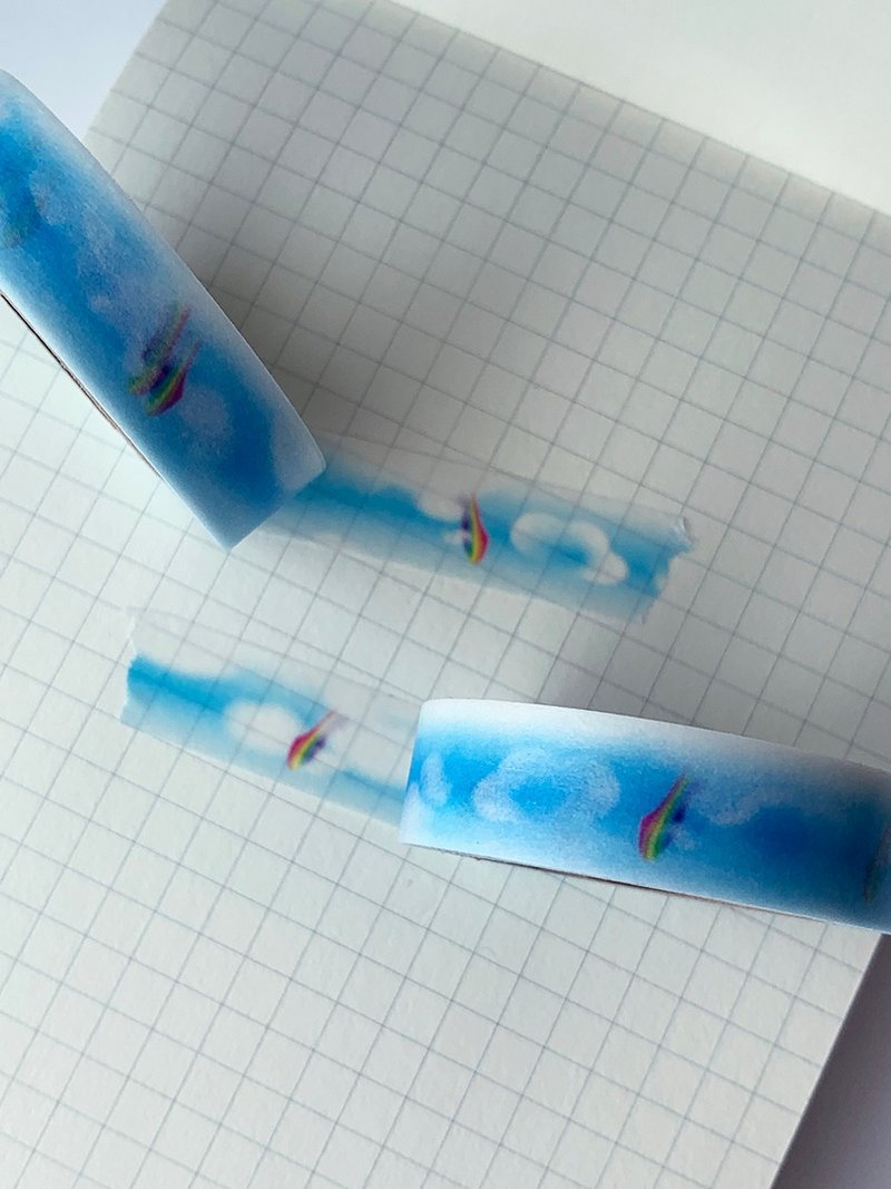 cloud masking tape - Washi Tape - Paper Blue