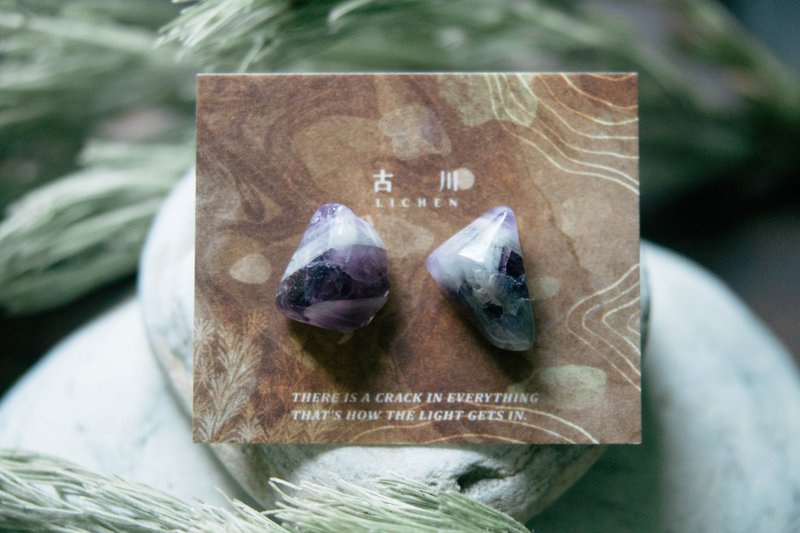 CRACK | 礦物系耳環 |  EARRINGS - 耳環/耳夾/耳骨夾 - 玉石 紫色