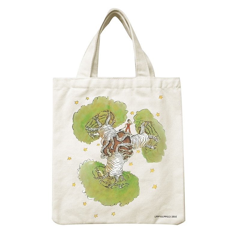 小王子經典版授權-手提帆布包：【猢猻麵包樹】,CA1AA08 - 手提包/手提袋 - 棉．麻 綠色