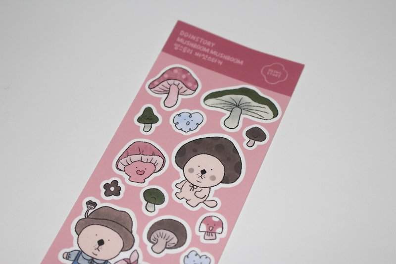 DDINGSTORY 粉紅蘑菇貼紙 - 貼紙 - 其他材質 粉紅色