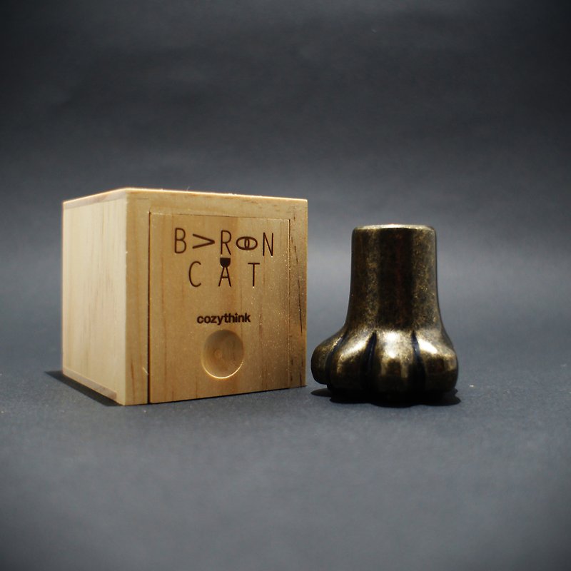 Baron Cat - Pen Stand & Sealing Wax Chapter /【藏青】/ Antique Bronze - Stamps & Stamp Pads - Other Metals Gold