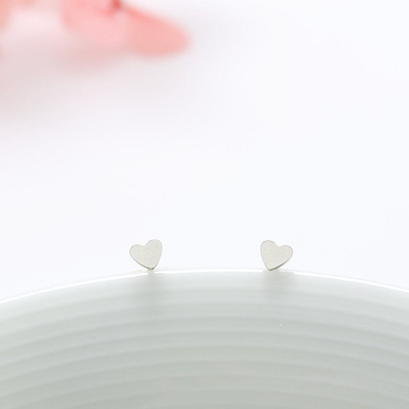 Tiny Heart s925 sterling silver earrings gift (changeable ear clips) - Earrings & Clip-ons - Sterling Silver Silver