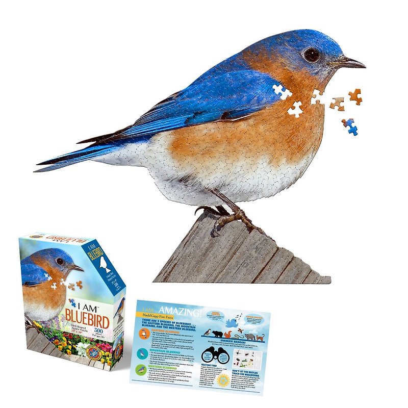 I AM Animal Puzzle, I Am a Blue Bird, 300 Series | Mini Delicate Edition, Lightweight and Easy to Carry - Puzzles - Paper 