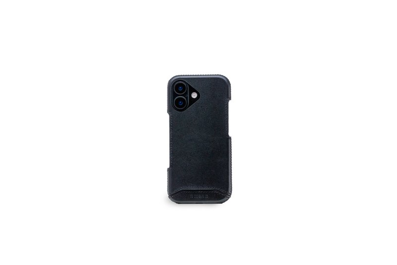 iPhone17 Fully Covered Series Leather  Case / Magsafe function - Phone Cases - Genuine Leather Black