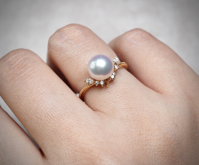 Flowering Akoya Pearl & Diamond Ring