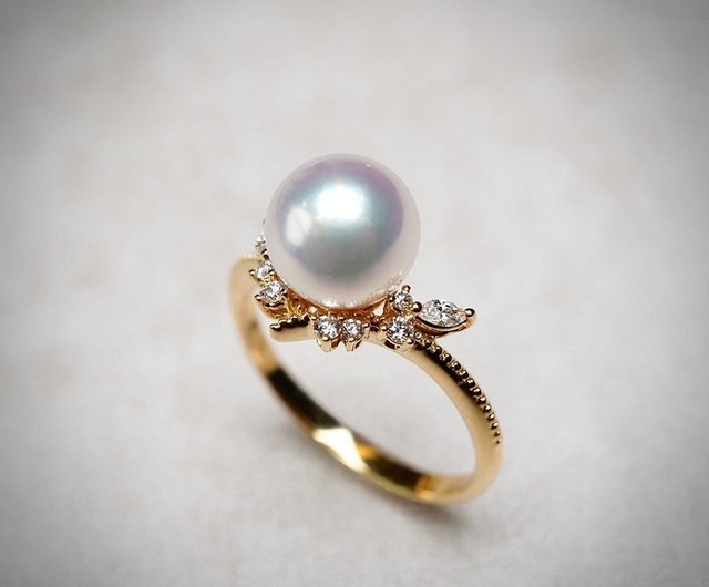 Flowering Akoya Pearl & Diamond Ring