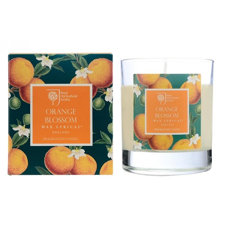 British Candle RHS FG Series Orange Flower Boxed Glass Jar Candle 42hrs - Candles & Candle Holders - Wax 