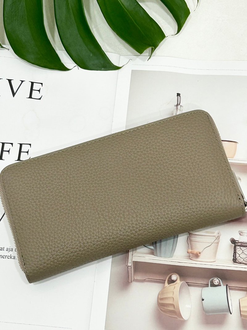 Hand a gift long clip - Wallets - Faux Leather Khaki