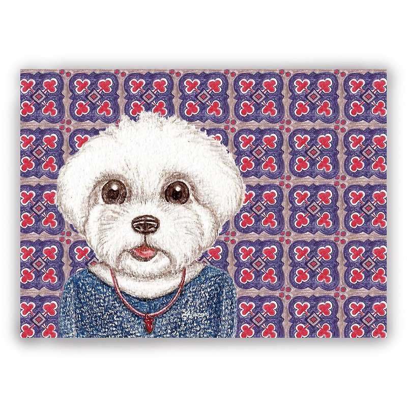 Hand-painted illustration universal card/postcard/card/illustration card--Retro tile 06+Maltzis - Cards & Postcards - Paper 
