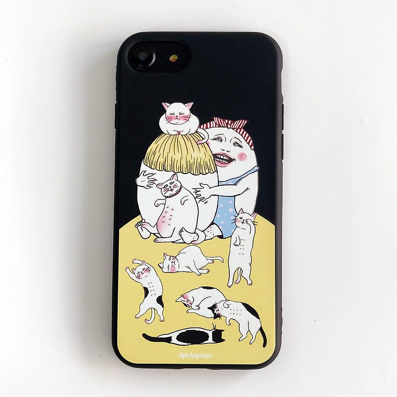 貓奴人生 - iPhone 手機殼 (全軟殼) - 手機殼/手機套 - 塑膠 黑色