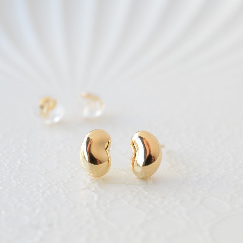 K18 Yellow Gold Bean Earrings - Earrings & Clip-ons - Precious Metals 