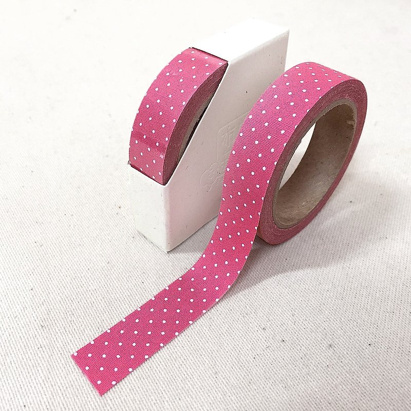 Clearance product-cloth tape-spring dot [elegant pink dot] OPP packaging - Washi Tape - Cotton & Hemp Pink