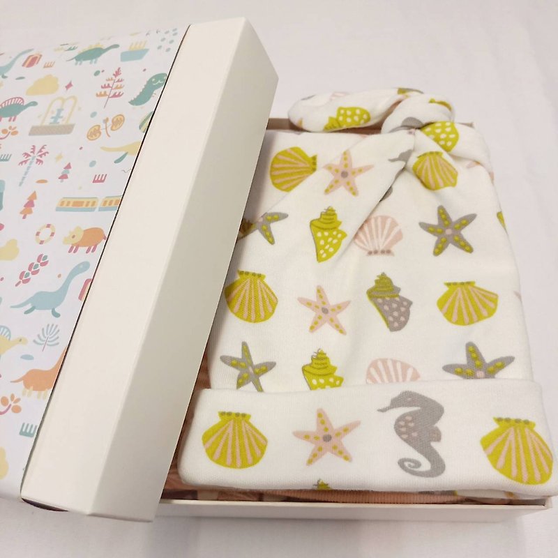 精選媽寶禮盒(包巾+帽子) 聖誕禮物 - 彌月禮盒 - 棉．麻 