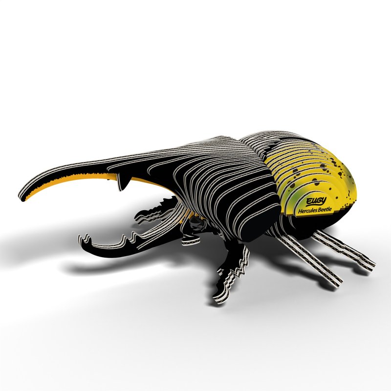 EUGY 3D Cardboard Kit Set Model - 112 Hercules Beetle - Puzzles - Paper Yellow