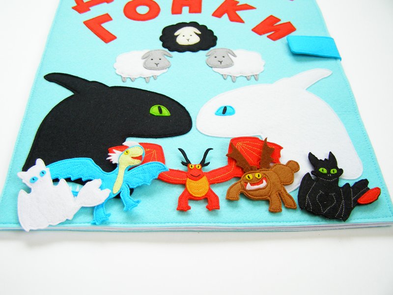 Dragon Race - Board game from felt for kids - Kids' Toys - Eco-Friendly Materials Blue