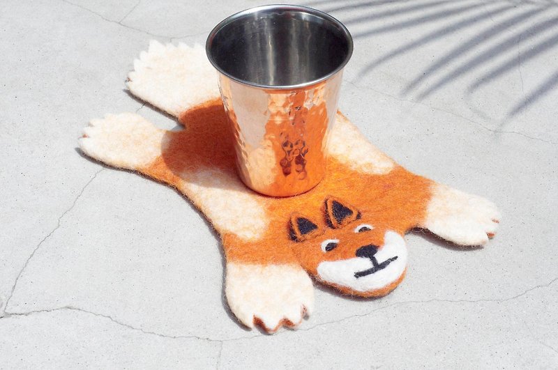 バレンタインデーナショナルウィンドフォレストシリーズウールフェルトコースター動物用動物コースター -  Fox Drinking Coaster - コースター - ウール オレンジ